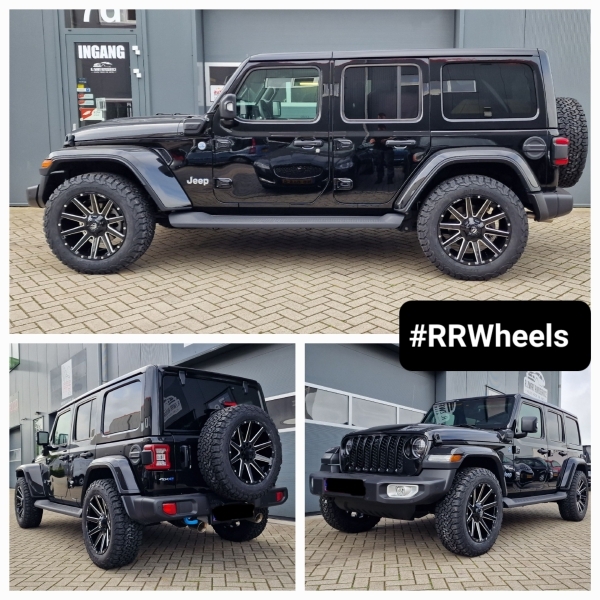 Jeep Wrangler 2023 - 20 inch Fuel Offroad-wielen / FC615 Contra Gloss Black Milled face - 5x127 9J ET20