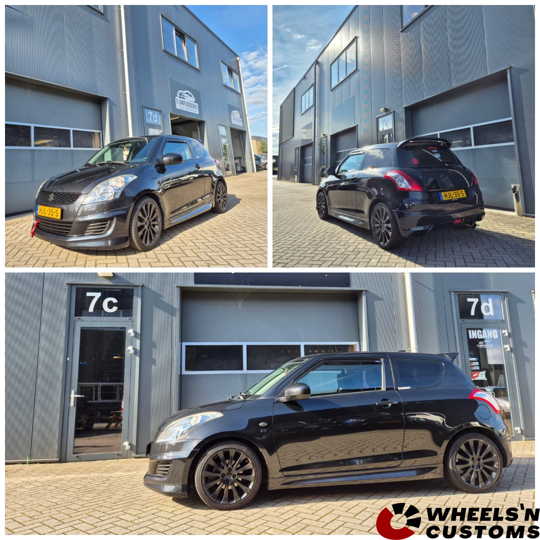 Suzuki Swift voorzien van Eibach verlagingsveren
