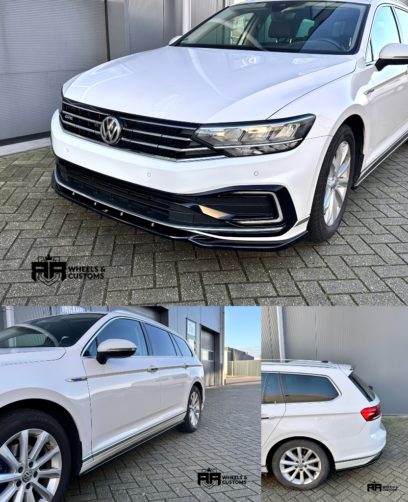 Deze Volkswagen Passat hebben we voorzien van een Maxton Design pakket.  Frontsplitter V.2 Volkswagen Passat R-Line B8 Facelift / Bumperlip Achterste zijsplitters Volkswagen Passat R-Line B8 Facelift 