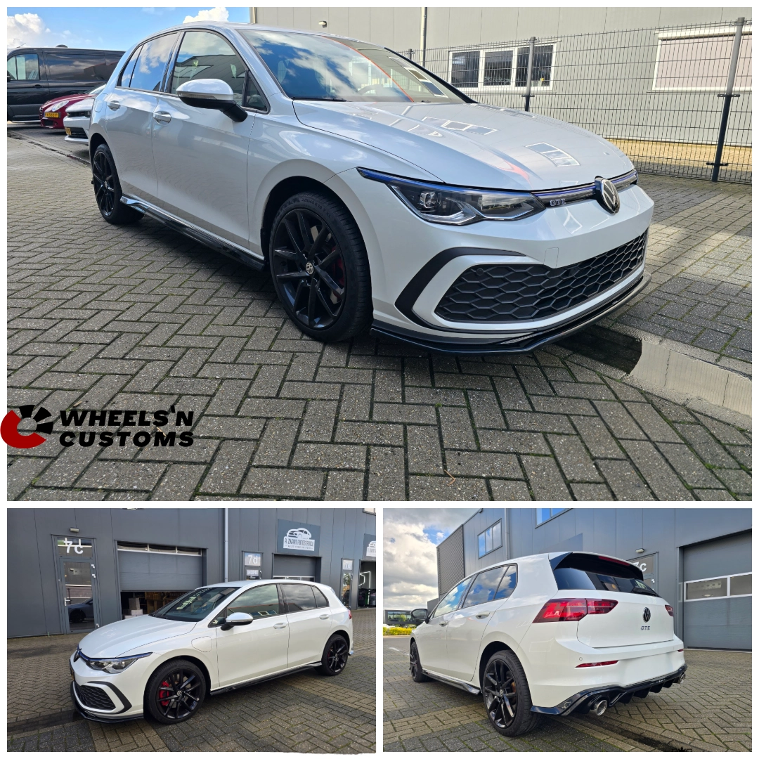 Volkswagen Golf 8 GTE voorzien van Maxton Design onderdelen. Inclusief uitlaatsysteem en passend diffuser