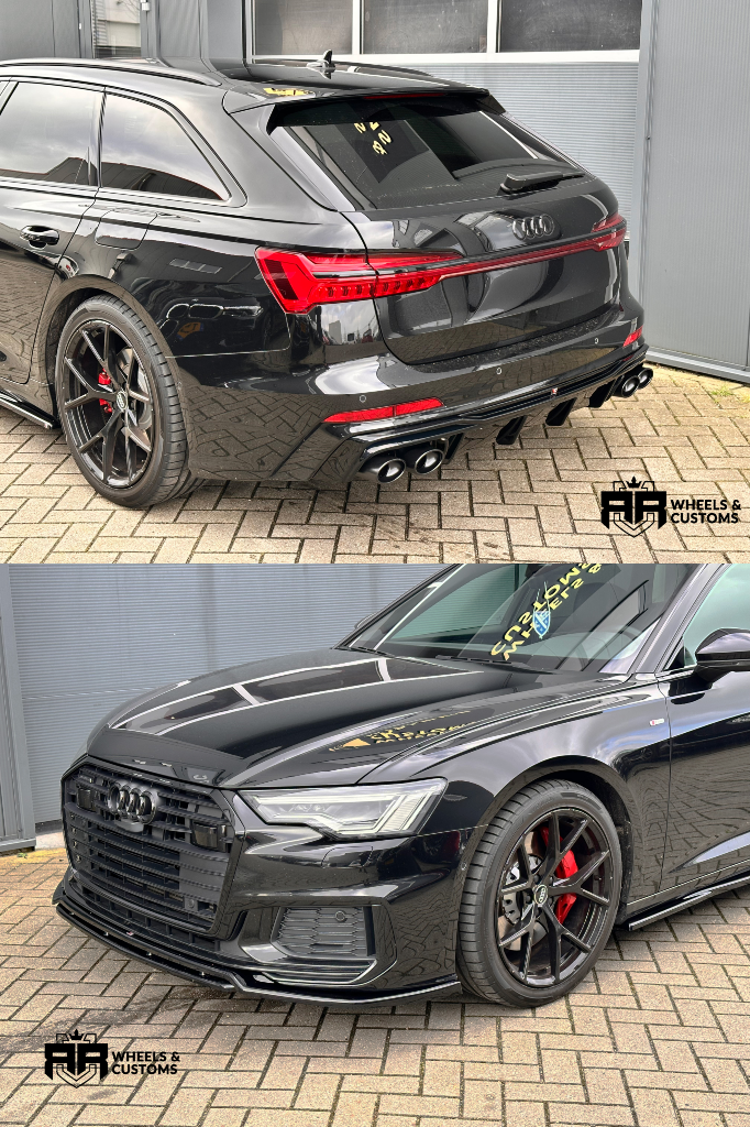 Front Splitter V.3 Audi A6 S-Line / S6 C8  / Bumper Lip Side Skirts Diffusers Audi A6 S-Line / S6 C8 Rear Valance + Exhaust Ends Imitation Black Pipes / Audi S6 / A6 S-Line C8 / Diffuser