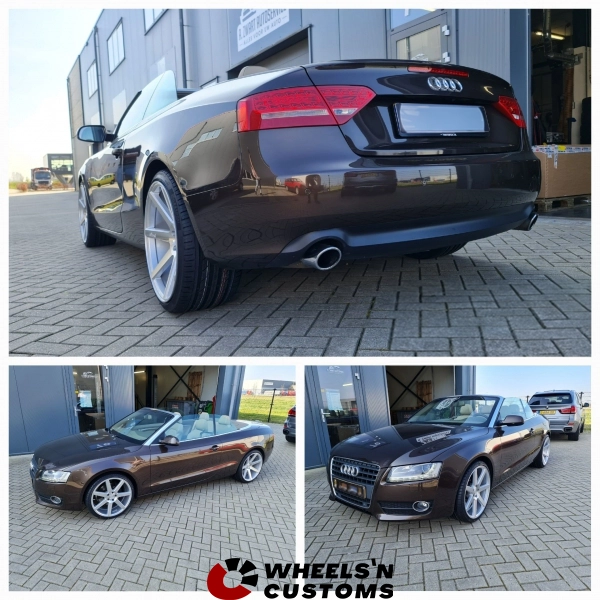 Audi A5 Cabrio - 20 inch Niche Road Verona Gloss Silver Machined - 9J ET25 en 10.5J ET27.
