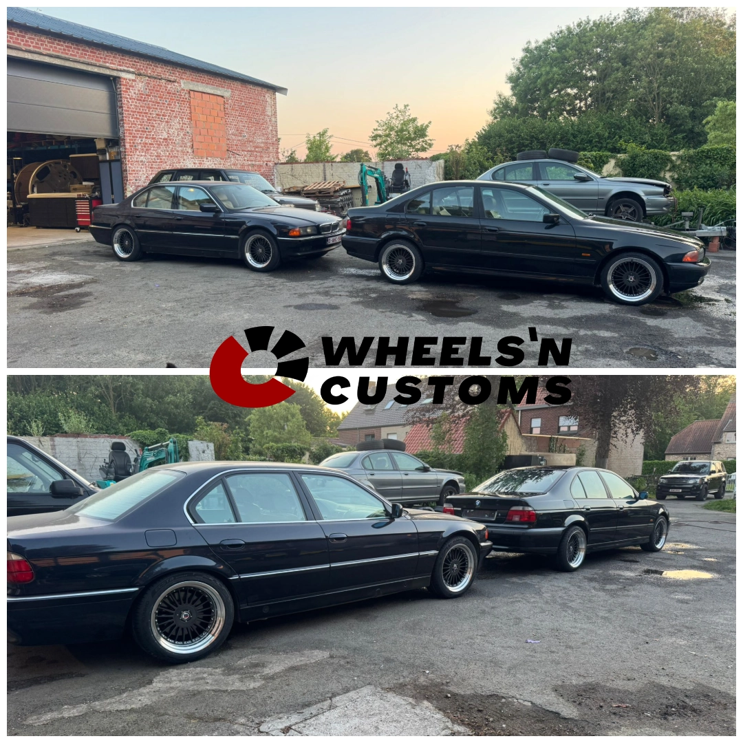 BMW 750i V12 E38 - 19 inch YKW Wheels Y9670 - Carbon Grey Machined Lip - Breedset Alpina - 8.5J ET25 + 10J ET20.