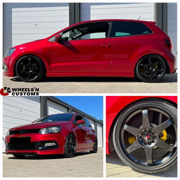 Volkswagen Polo MK5 - 18 inch Japan Racing JR3 Mat Zwart - 8J ET40