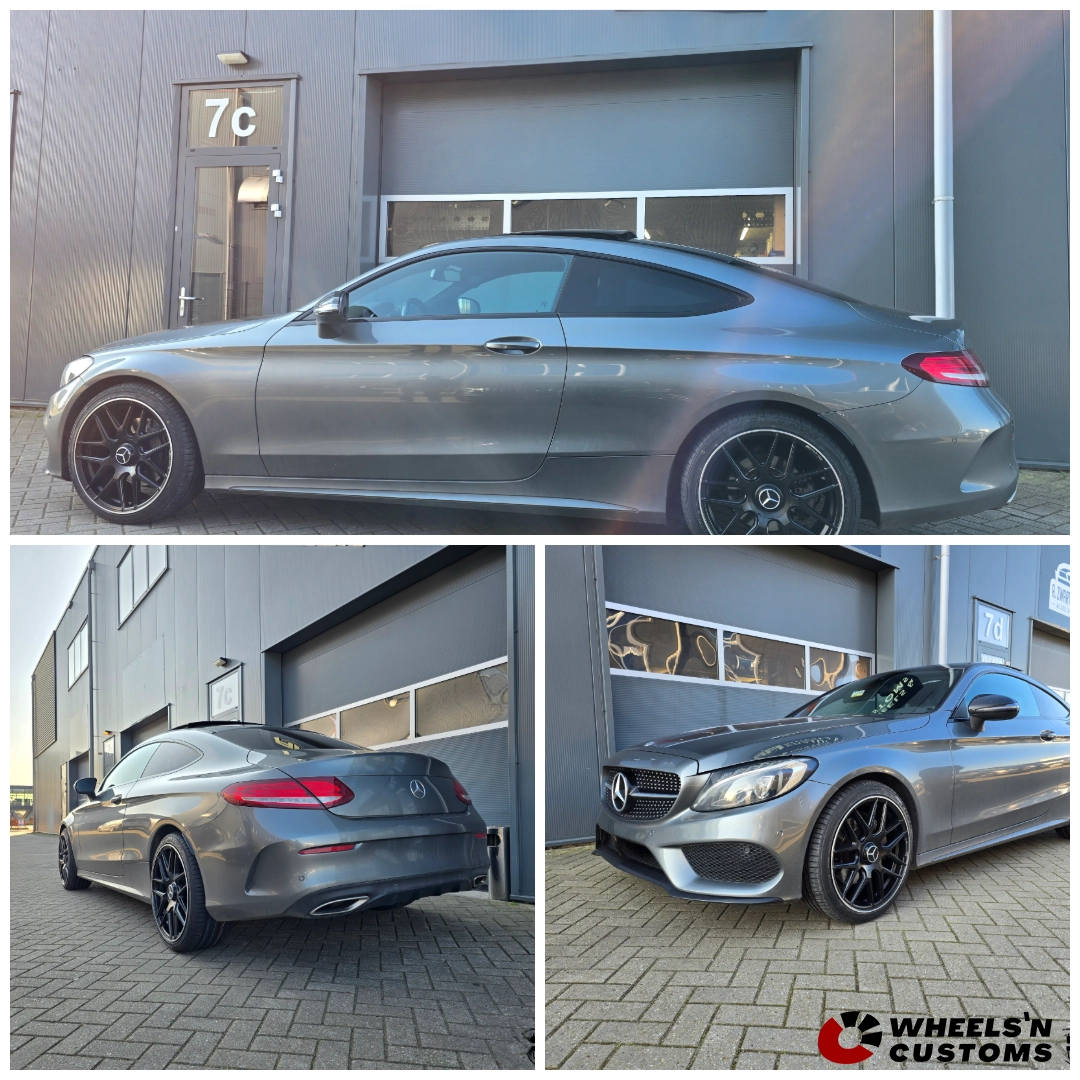  Mercedes C-klasse - 19 inch JF Luxury AMG Design M933 Matt Black Machined Lip - 8.5J ET38 + 9.5J ET43