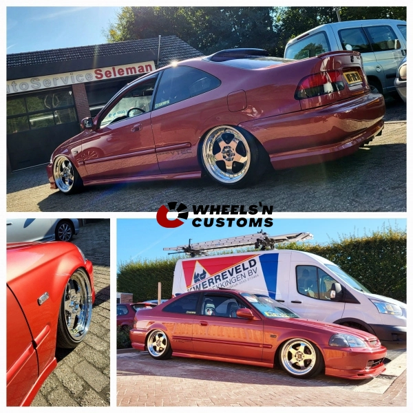 Honda Civic EJ - 17 inch JNC JNC010 Platinum met Gold Rivets - 8J ET30